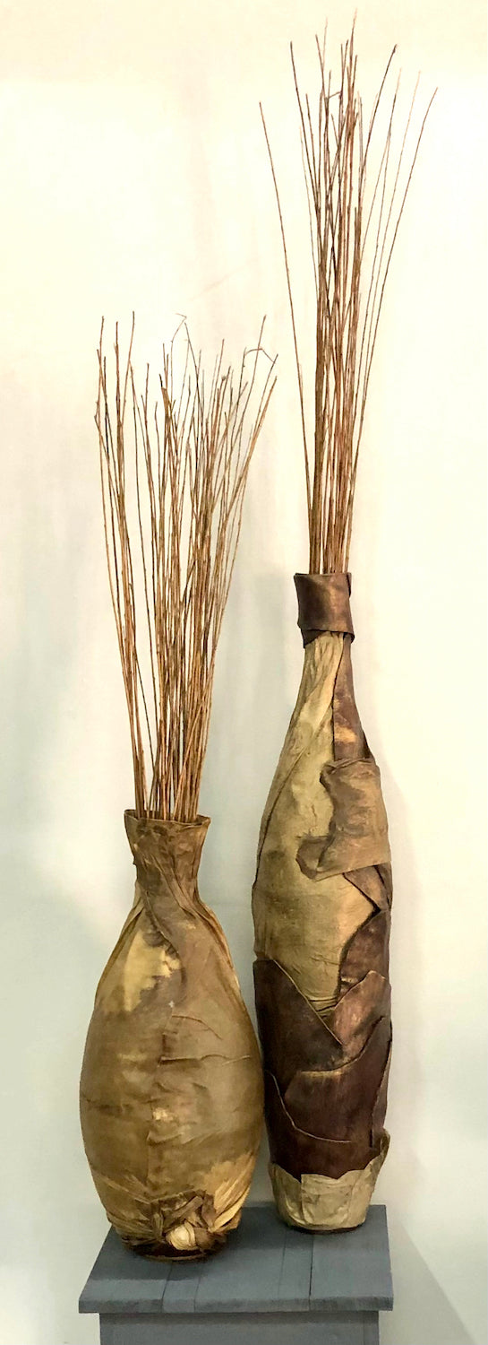 Large Rawhide Vases