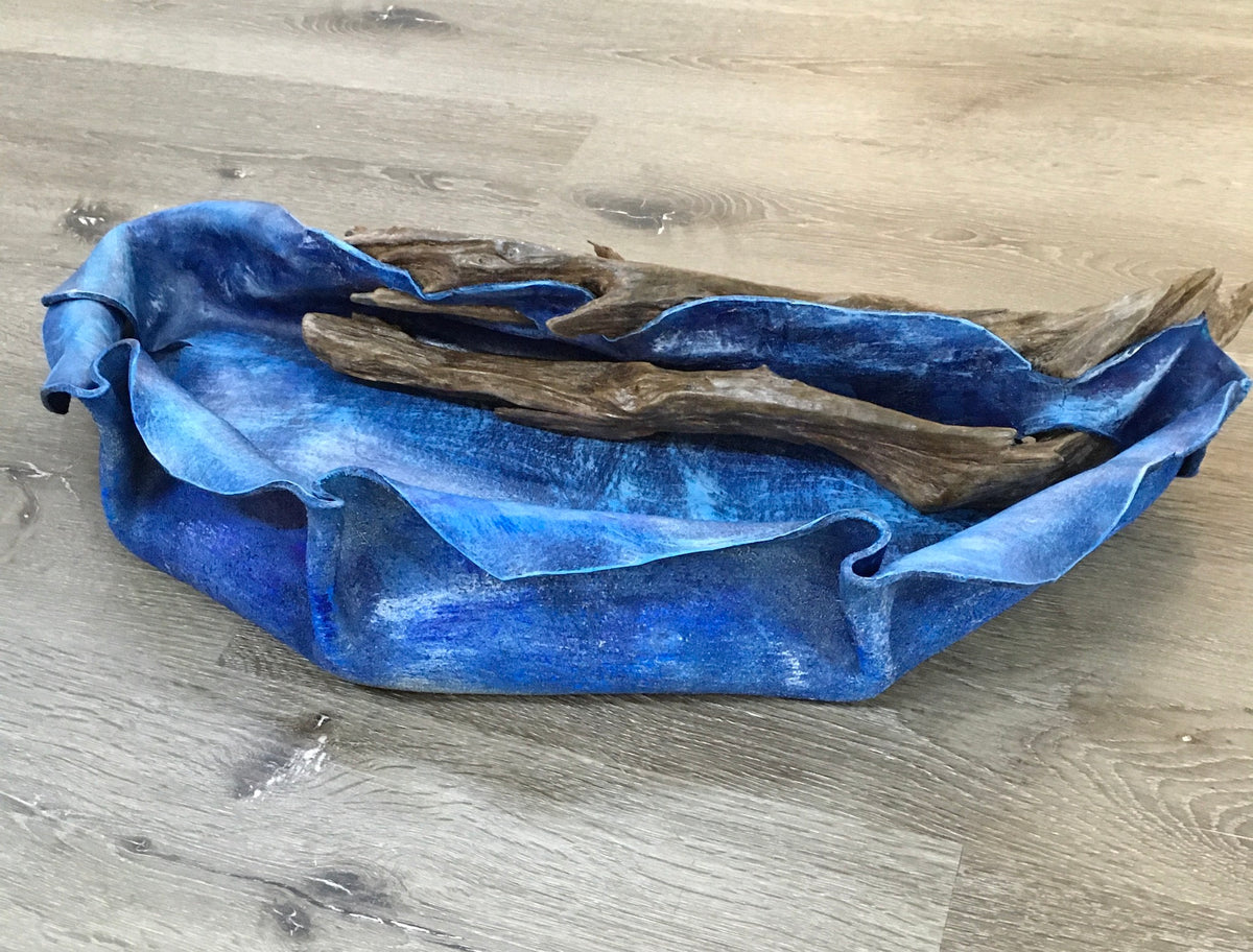 Large Driftwood &amp; Leather Catchall