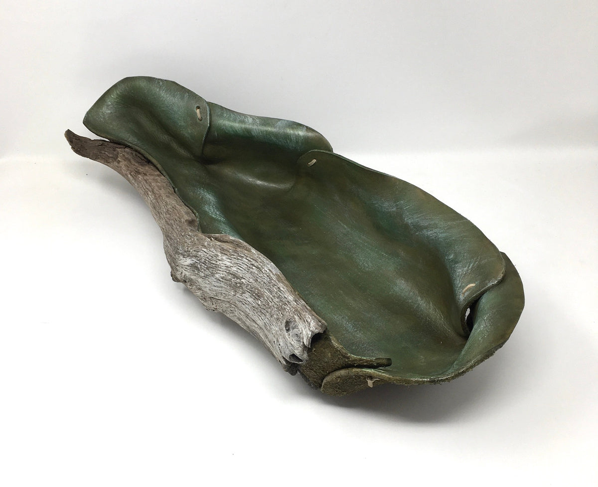 Medium Driftwood &amp; Leather Catchall