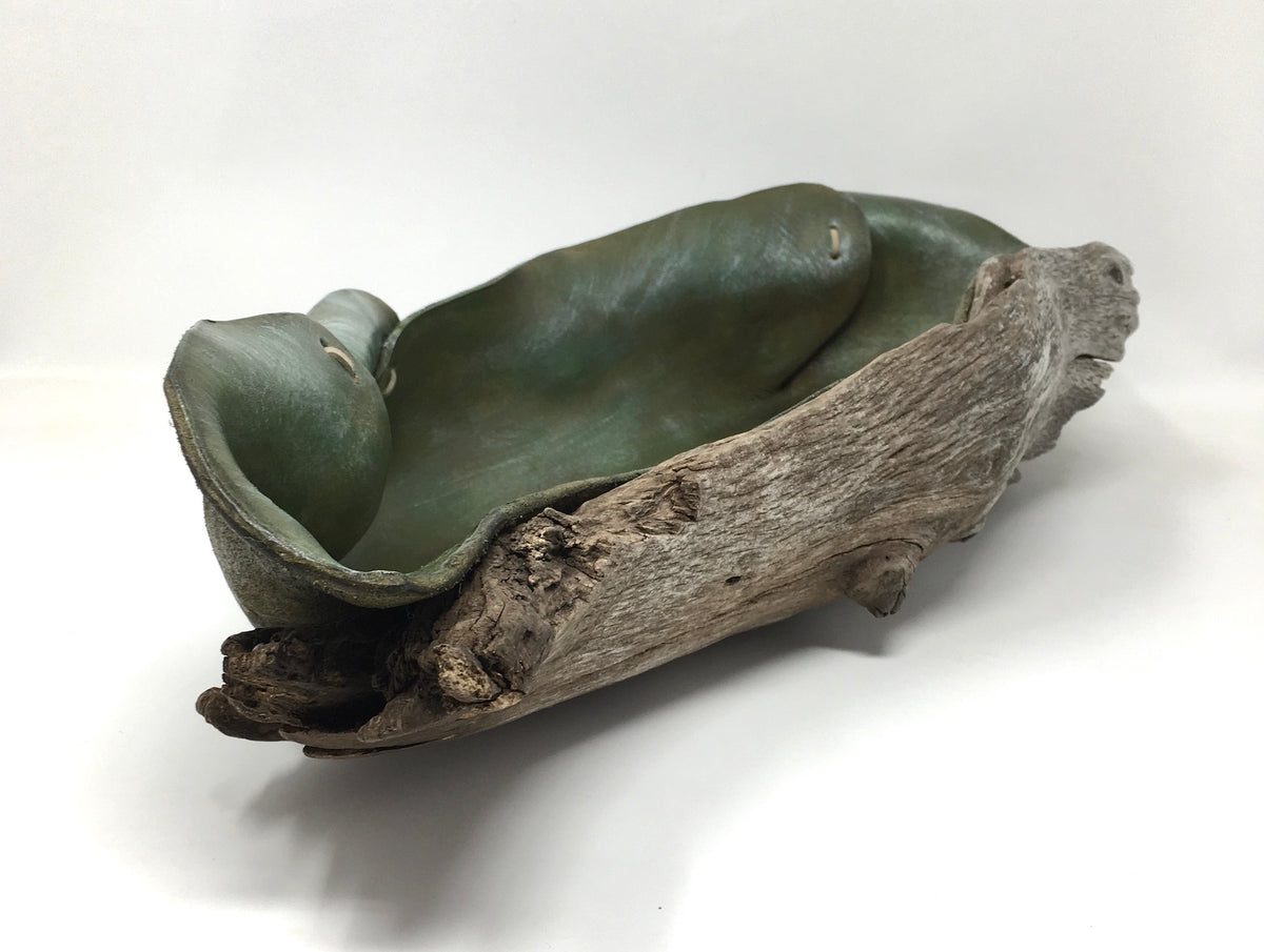 Medium Driftwood &amp; Leather Catchall