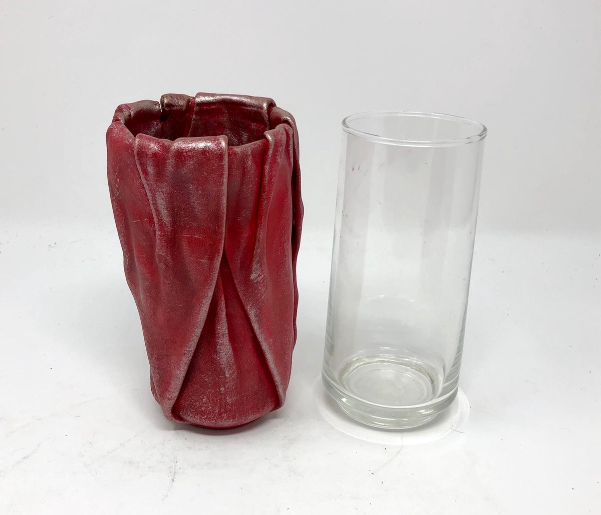 Small Leather &amp; Glass Vase #1
